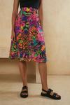 Oasis Tropical Printed Linen Midi Skirt thumbnail 4