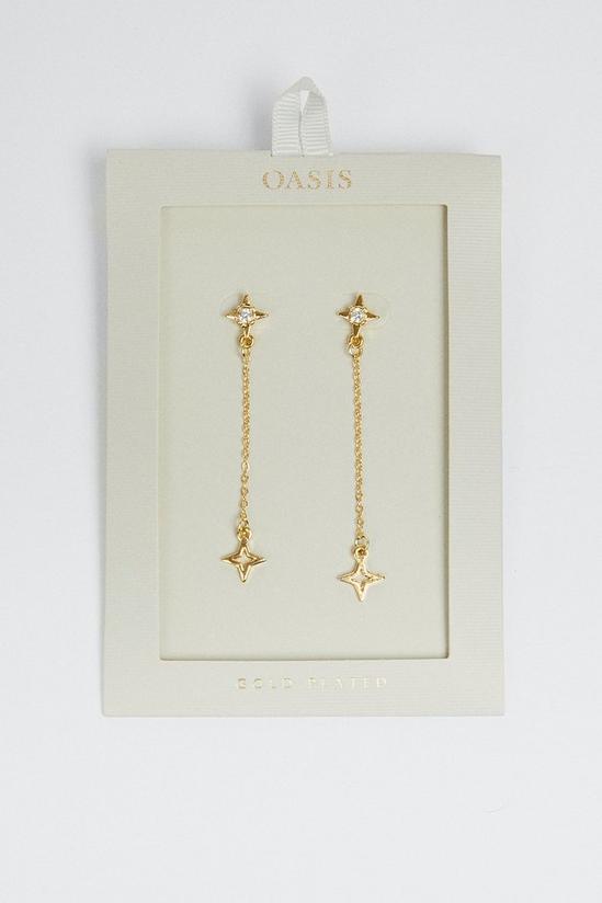 Oasis Gold Plated Star Drop Earrings 1