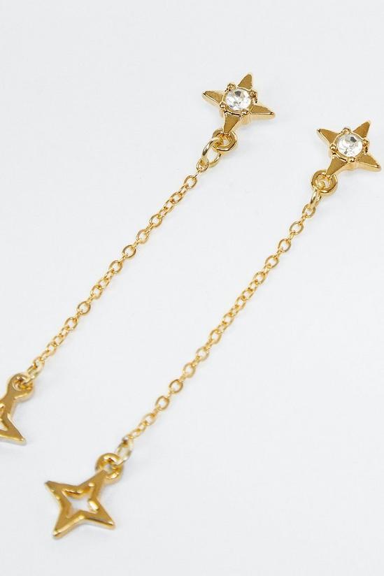 Oasis Gold Plated Star Drop Earrings 2