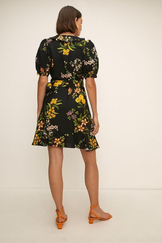 Oasis Floral Printed Linen Wrap Dress 3
