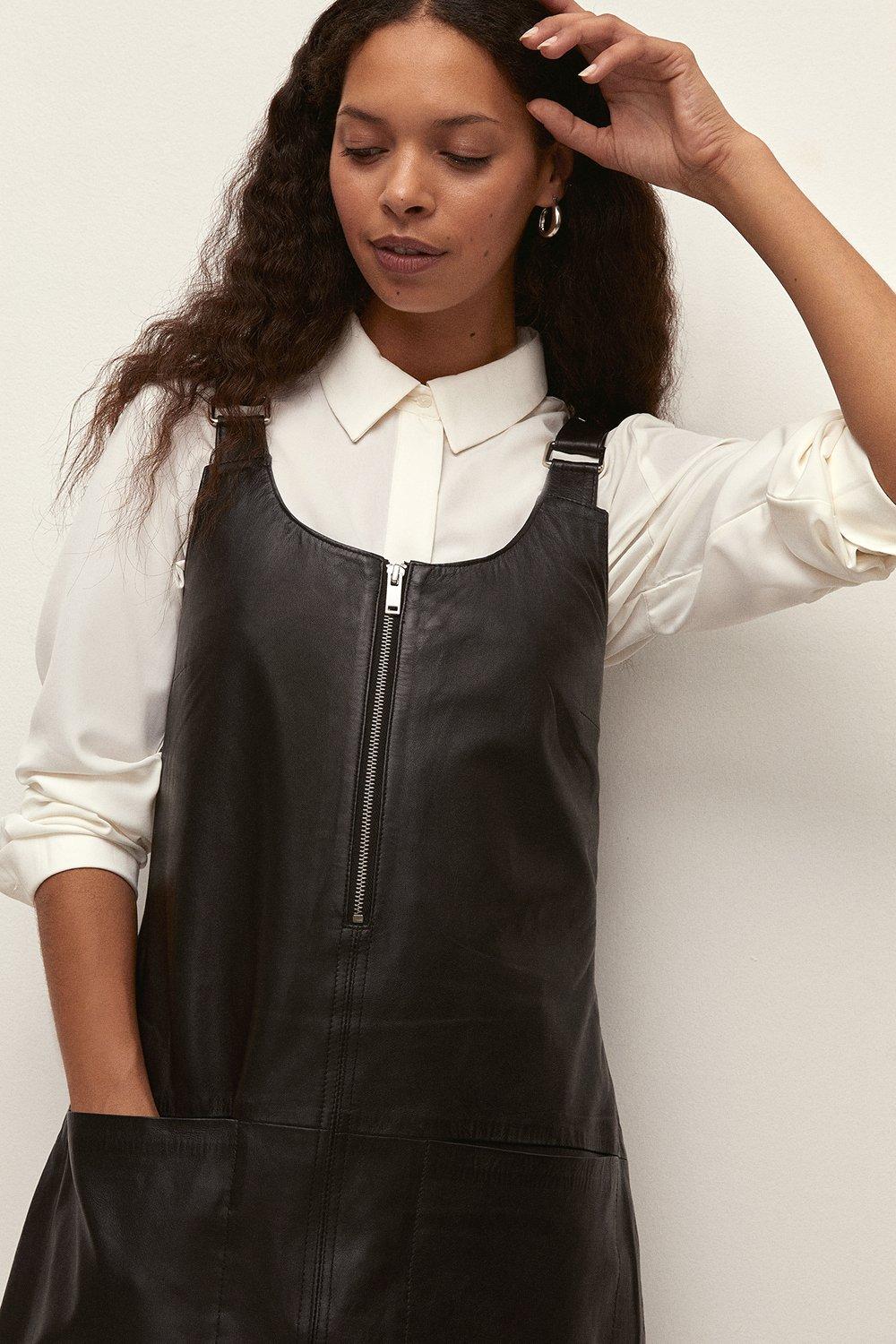 Pinafore dress clearance leather