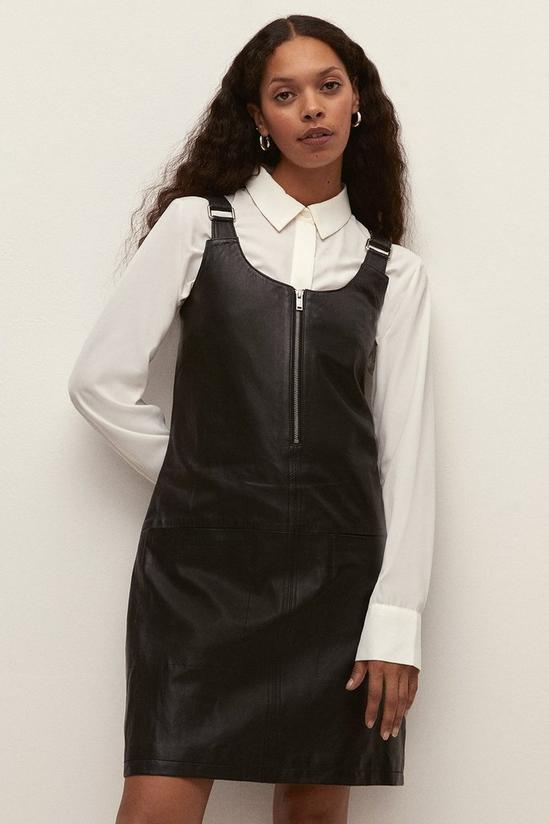 Oasis Pinafore Leather Dress 4