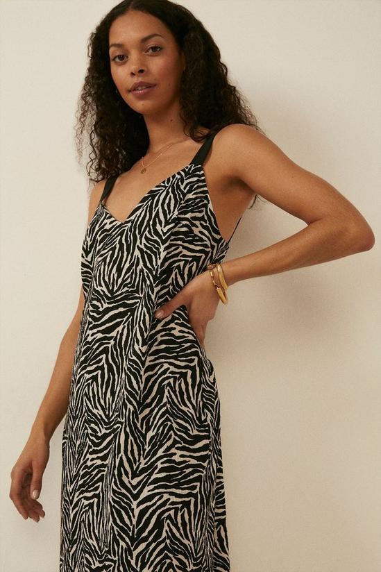 Oasis Textured Jersey Zebra Animal Midi Dress 2