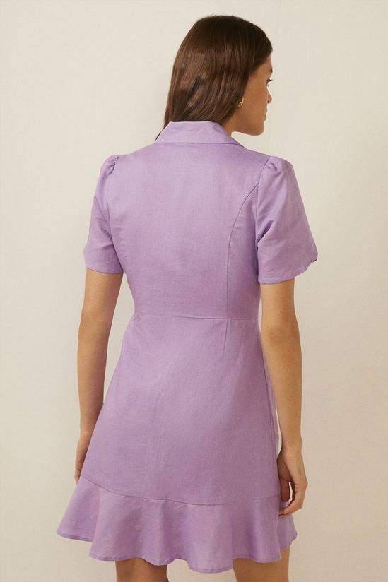 Oasis Frill Linen Look Tailored Dress 3