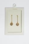 Oasis Gold Plated Hammered Disc Drop Earrings thumbnail 1