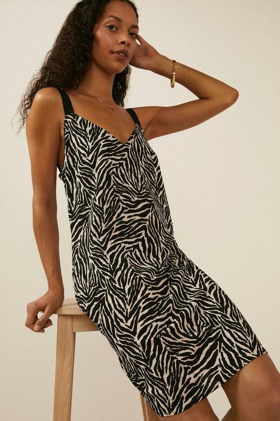 Oasis Textured Jersey Zebra Animal Mini Dress 4
