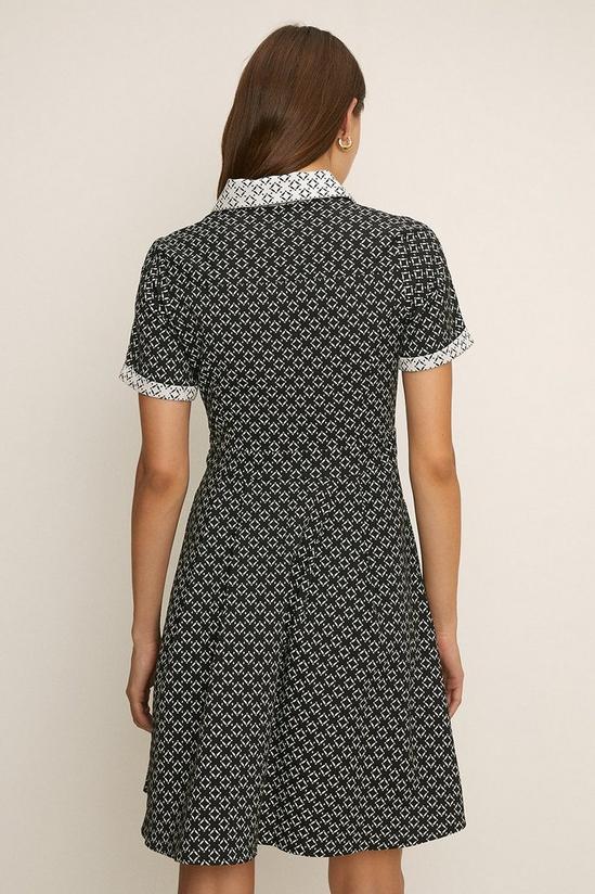 Oasis Geo Textured Print Flippy Tailored Dress 3