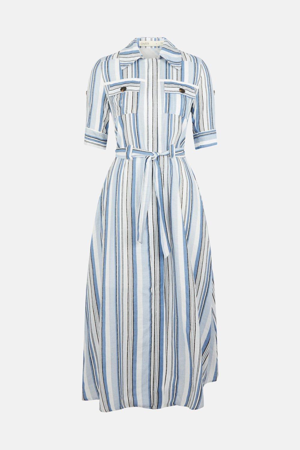 Oasis stripe shop shirt dress