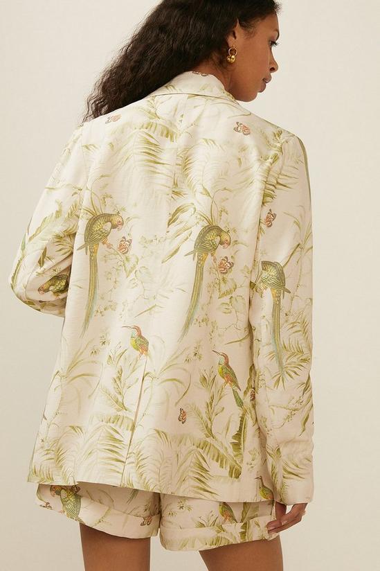 Oasis Leaf Print Tailored Linen Look Blazer 3