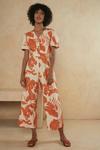 Oasis Tropical Printed Linen Look Tailored Jumpsuit thumbnail 1