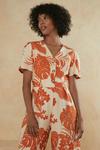 Oasis Tropical Printed Linen Look Tailored Jumpsuit thumbnail 2
