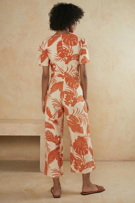 Oasis Tropical Printed Linen Look Tailored Jumpsuit 3