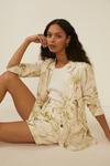 Oasis Leaf Print Tailored Linen Look Shorts thumbnail 1