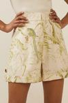 Oasis Leaf Print Tailored Linen Look Shorts thumbnail 4