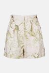 Oasis Leaf Print Tailored Linen Look Shorts thumbnail 5