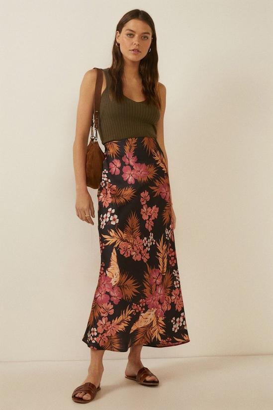 Oasis Hawaiian Printed Bias Midi Skirt 1