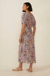 Oasis Paint Stroke Floral Print Ruched Front Dress thumbnail 3
