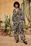 Oasis Abstract Mono Printed Trousers thumbnail 1