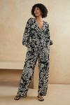 Oasis Abstract Mono Printed Trousers thumbnail 2
