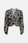 Oasis Abstract Mono Printed Twist Front Top thumbnail 6