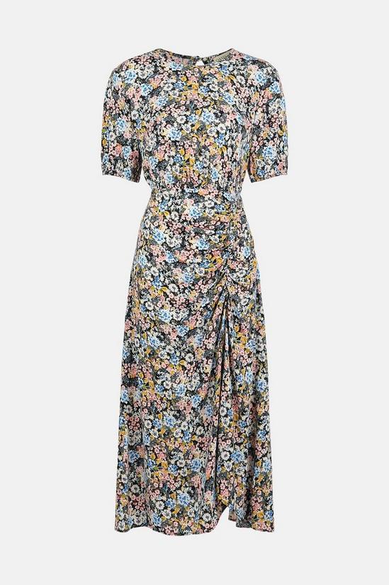 Oasis Daisy Ditsy Printed Ruched Front Midi Dress 5
