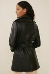 Oasis Short Leather Trench Coat thumbnail 3