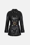Oasis Short Leather Trench Coat thumbnail 5