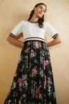 Oasis Knit 2 In 1 Woven Skirt Print Dress thumbnail 4