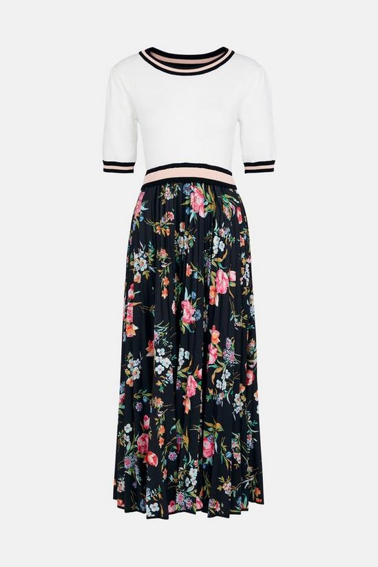 Oasis Knit 2 In 1 Woven Skirt Print Dress 5