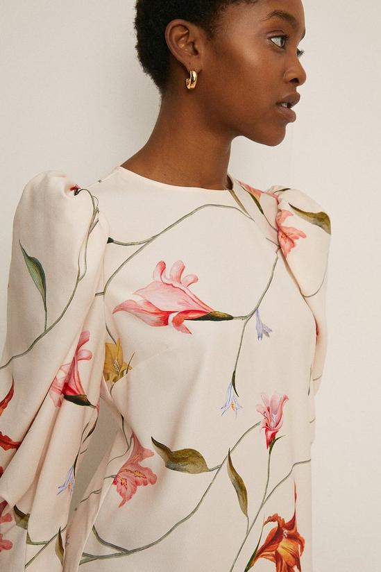 Oasis RHS Ruched Sleeve Detail Floral Print Dress 2