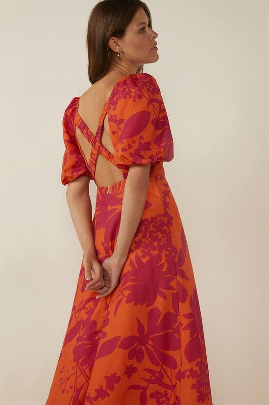 Oasis Floral Print Strap Back Midi Dress 1