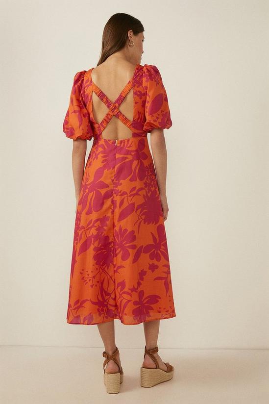 Oasis Floral Print Strap Back Midi Dress 3