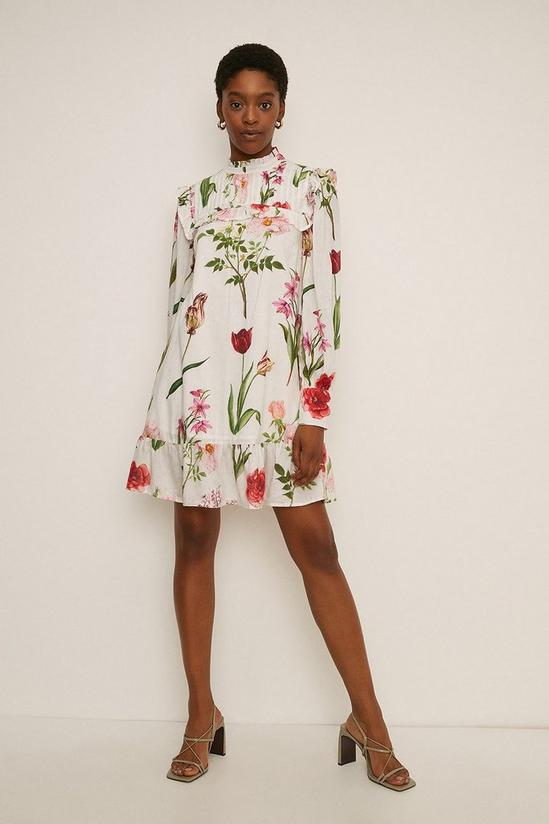 Oasis RHS Floral Print Pintuck Yoke Mini Dress 4