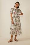 Oasis Stripe Organza Floral Print Midi Shirt Dress thumbnail 2