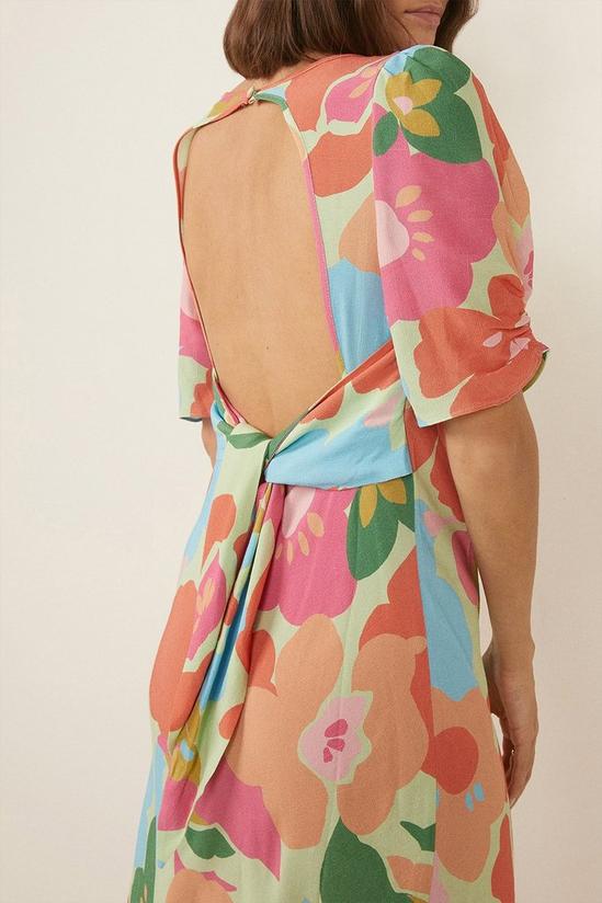 Oasis Bloom Flower Print Twist Front Midi Dress 2