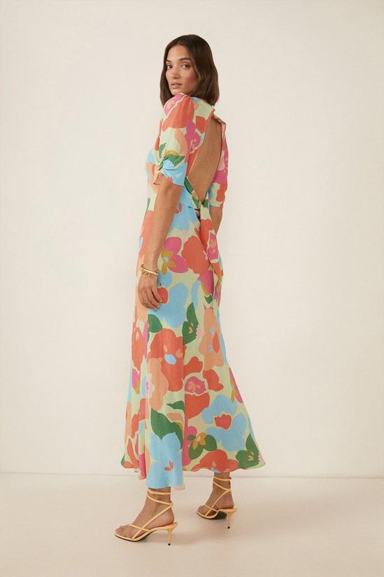 Oasis Bloom Flower Print Twist Front Midi Dress 3
