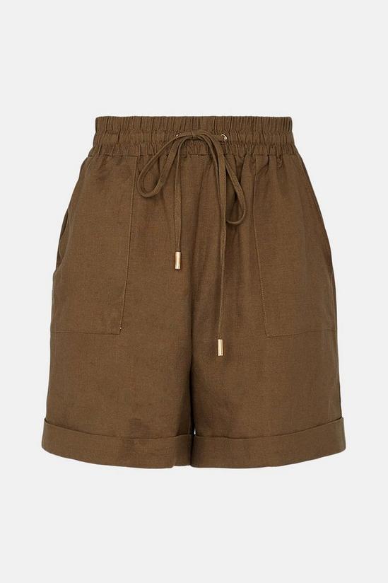 Oasis Tie Waist Linen Shorts 5