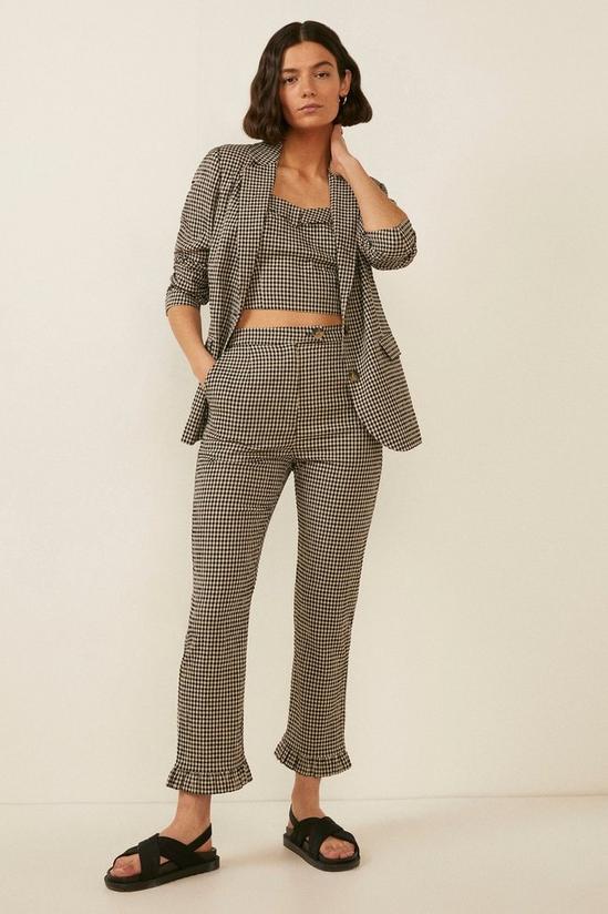 Oasis Gingham Cropped Trouser 1