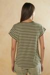 Oasis Cotton Stripe Roll Sleeve T Shirt thumbnail 3