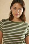 Oasis Cotton Stripe Roll Sleeve T Shirt thumbnail 4