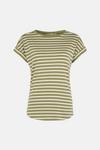 Oasis Cotton Stripe Roll Sleeve T Shirt thumbnail 5