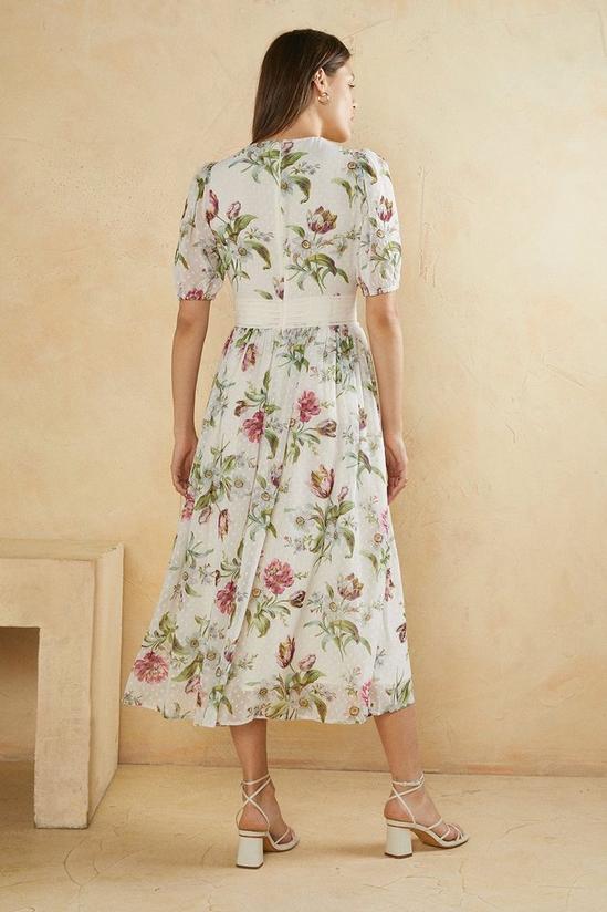 Oasis Soft Floral Printed Dobby Chiffon Midi Dress 3