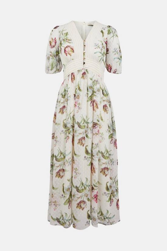 Oasis Soft Floral Printed Dobby Chiffon Midi Dress 5