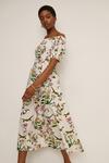 Oasis RHS Bird Garden Print Bardot Midi Dress thumbnail 1