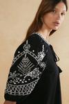 Oasis Embroidered Puff Sleeve Shift Dress thumbnail 1