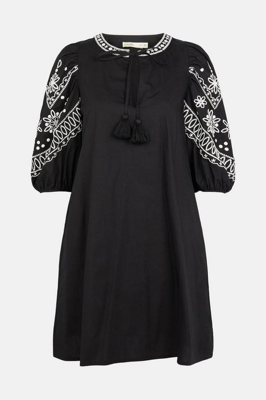 Oasis Embroidered Puff Sleeve Shift Dress 5