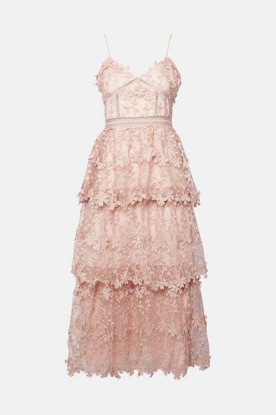 Oasis Lace Tiered Strappy Midi Dress 5