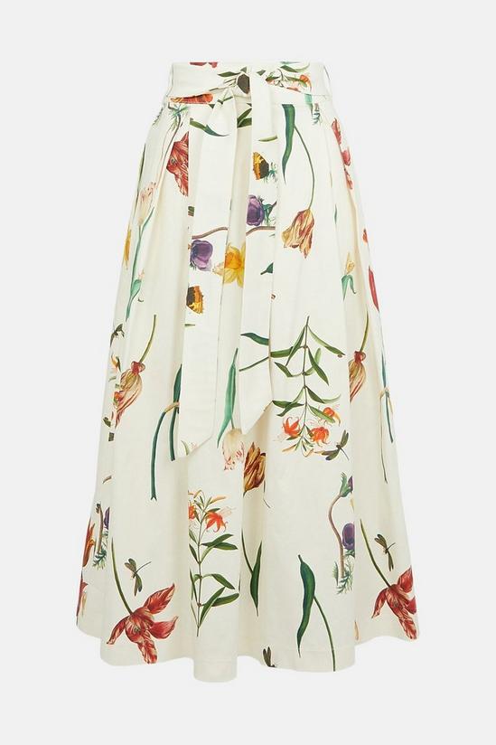 Oasis RHS Tulip Print Belted Midi Skirt 5