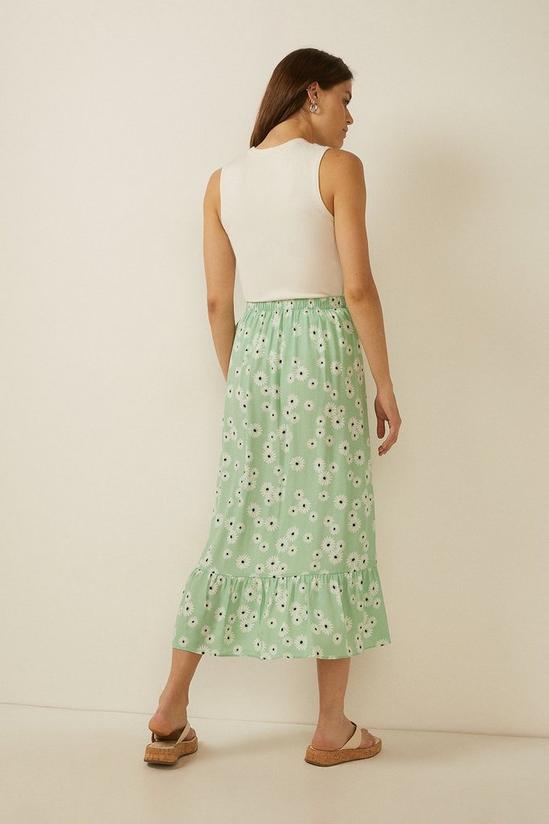 Oasis Floral Print Ruffle Wrap Midi Skirt 3