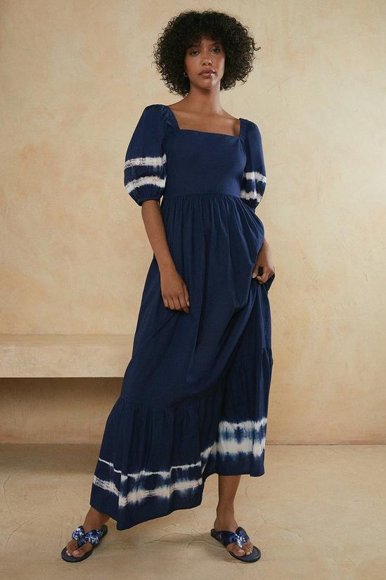 Oasis Tie Dye Square Neck Puff Sleeve Maxi Dress 4